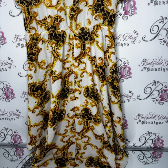 Caren sport shirt high low cheetah print ornate pattern luxe gold animal print - Picture 9 of 10